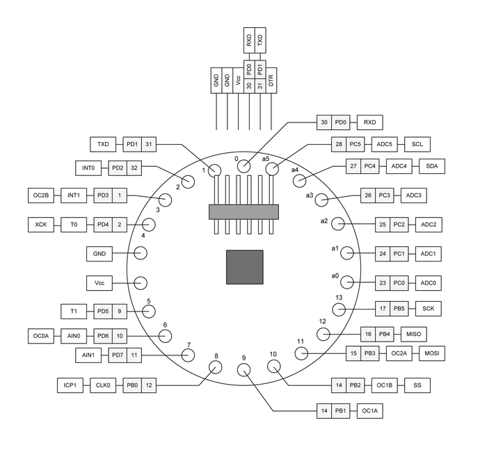 Arduino Lilypad - ATmega328V Microcontroller Board-Compatible